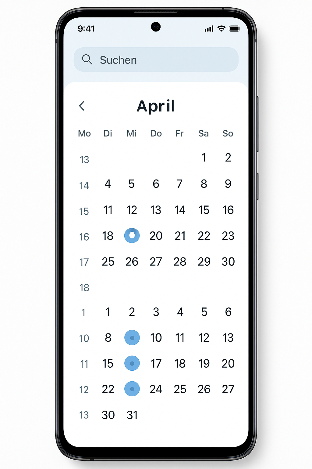Screenshot: Kalender